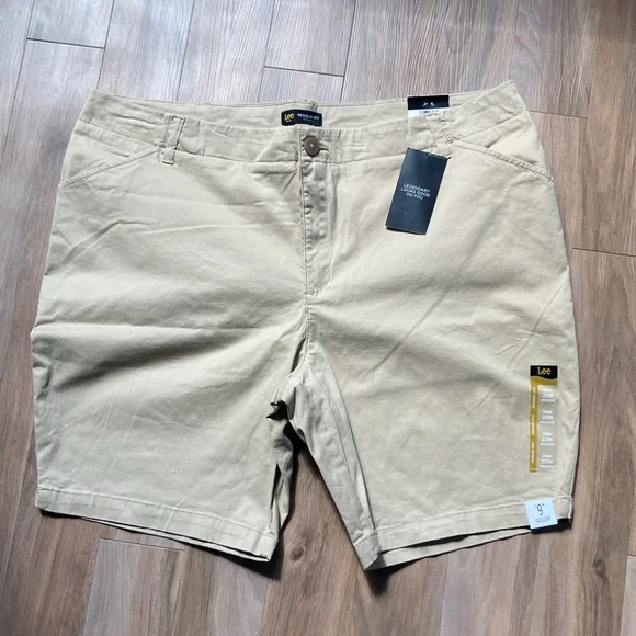 Lee Bermuda safari tan short mid rise soft premium stretch fabric 22W - Picture 11 of 15